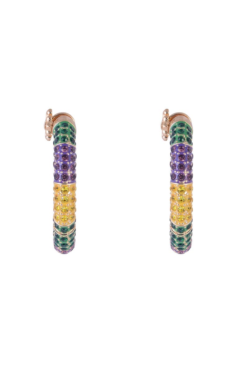 Hallmark Mardi Gras Stone Hoop Earrings, Alternate, color, Purple