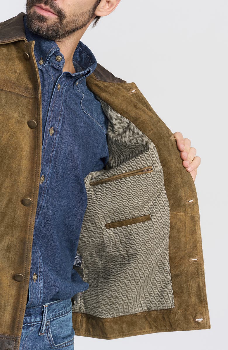 FLYNT Distressed Leather Jacket, Alternate, color, Toffee