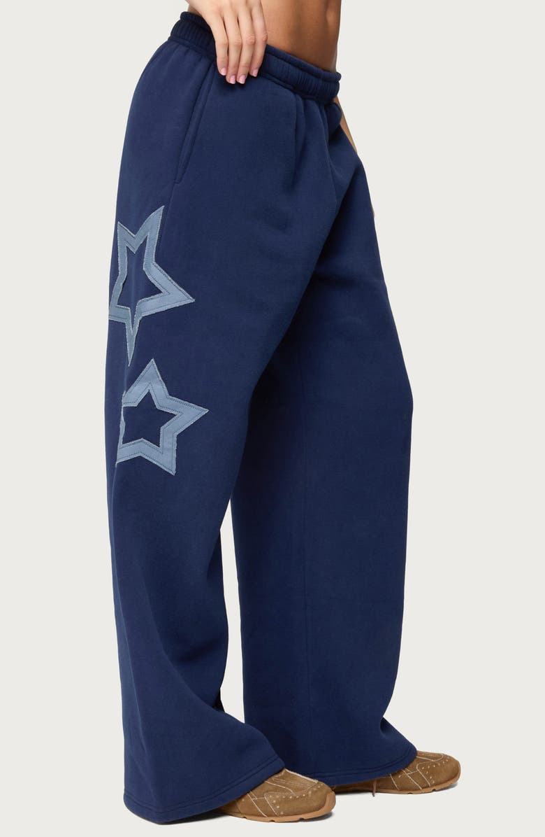 EDIKTED Starly Straight Leg Sweatpants, Alternate, color, Navy