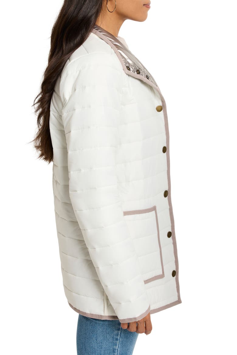Reversible Puffer Jacket, Alternate, color, IVORY/ SILVER