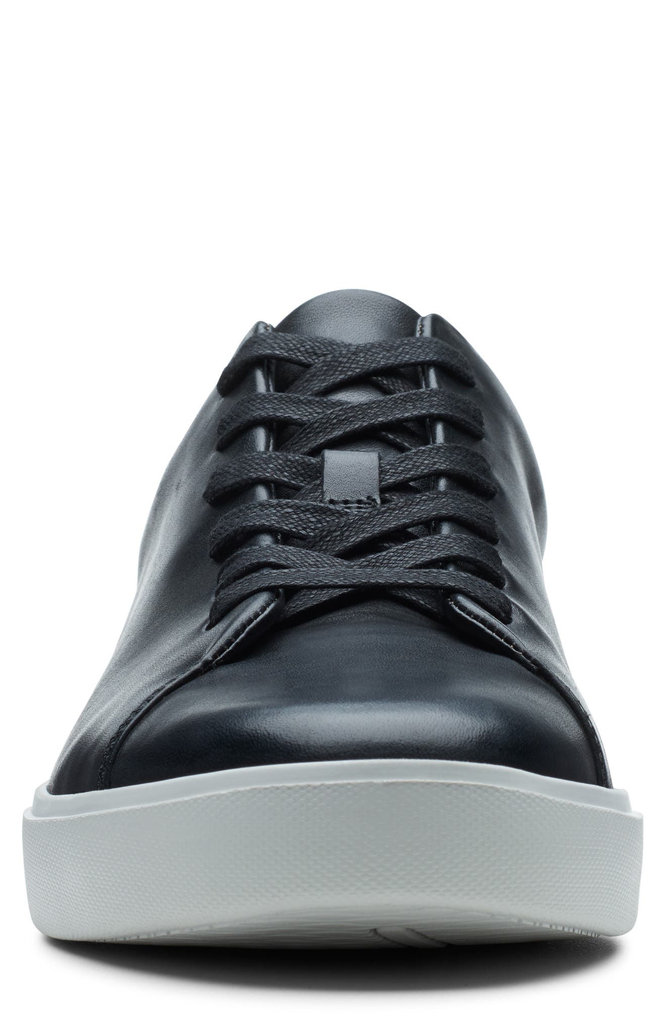 Un Costa Lace Up Sneaker, Alternate, color, BLACK LEATHER