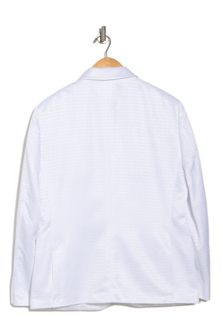 Varick White Jacquard One Button Shawl Collar Dinner Jacket, Alternate, color, WHITE
