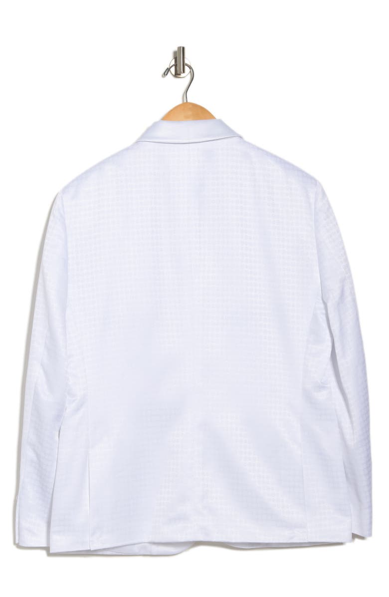 SAVILE ROW CO Varick White Jacquard One Button Shawl Collar Dinner Jacket, Alternate, color, White