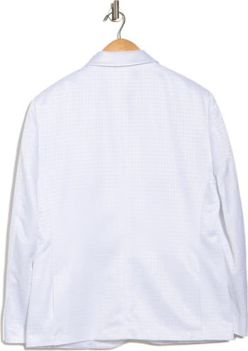 Varick White Jacquard One Button Shawl Collar Dinner Jacket