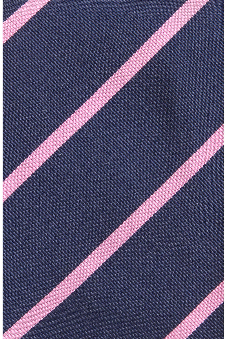 Super Repp Stripe Silk Tie, Alternate, color, NAVY/ PINK