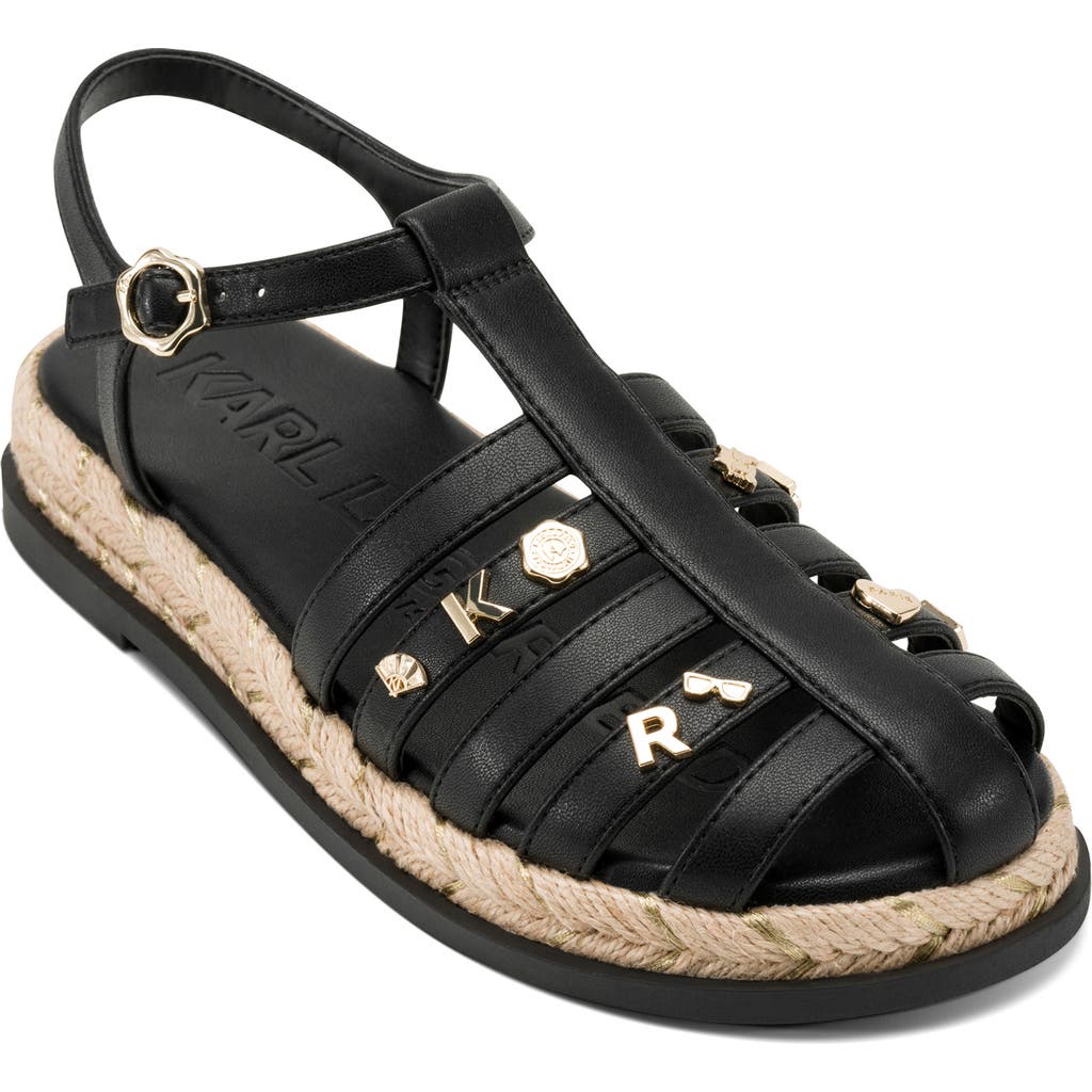 Karl Lagerfeld Paris Chaselyn Fisherman Sandal In Black
