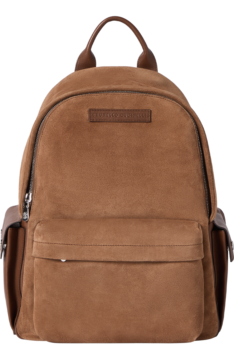 Brunello Cucinelli Buffalo leather backpack, Main, color, Tobacco