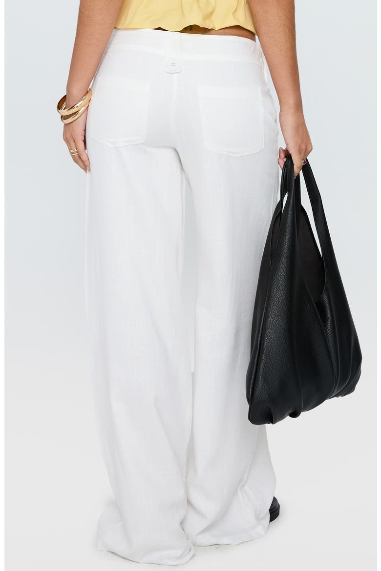 Pedra Linen Blend Wide Leg Pants, Alternate, color, WHITE