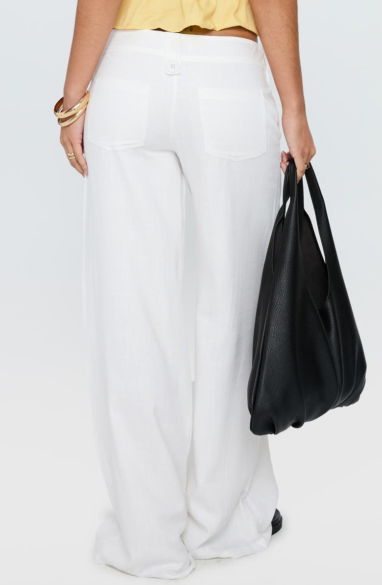 Princess Polly Pedra Linen Blend Wide Leg Pants, Alternate, color, White
