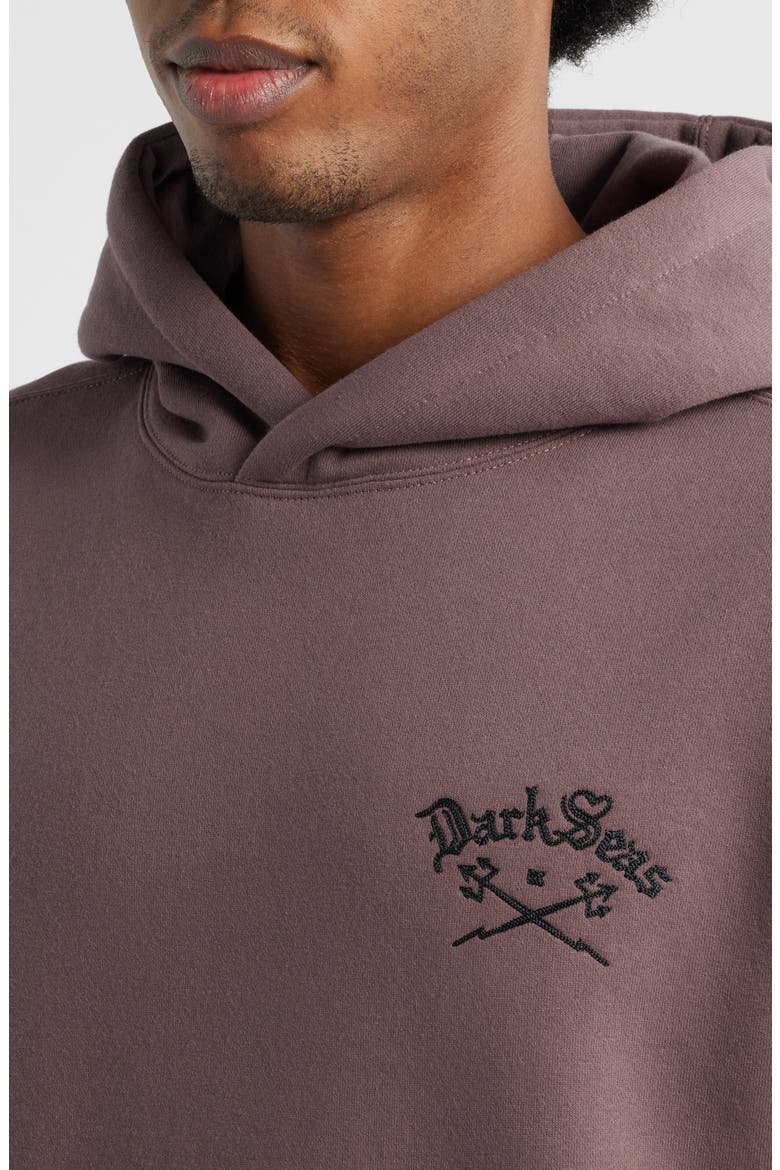 Lance Embroidered Heavyweight Fleece Hoodie, Alternate, color, MAUVE