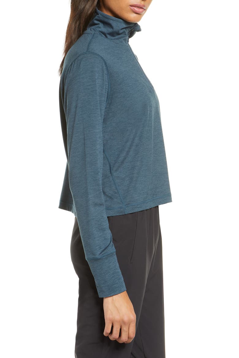 Crescent Performance Half-Zip Crop Pullover, Alternate, color, INDIGO HEATHER