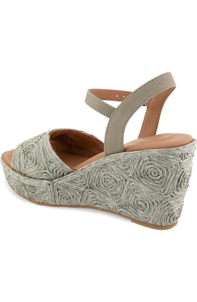 Gentle Souls Nevio Ankle Strap Platform Wedge Sandal, Alternate, color, Silver Sage Raffia