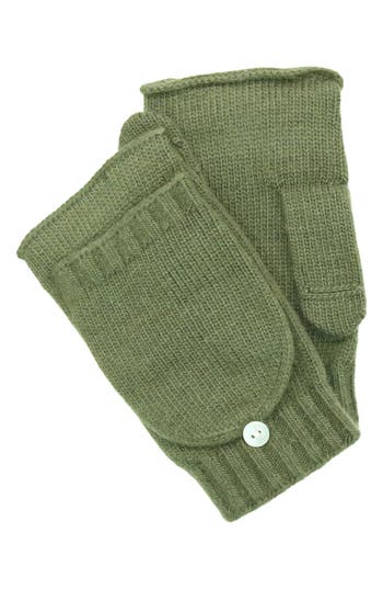 Portolano Flip Top Fingerless Gloves In Green