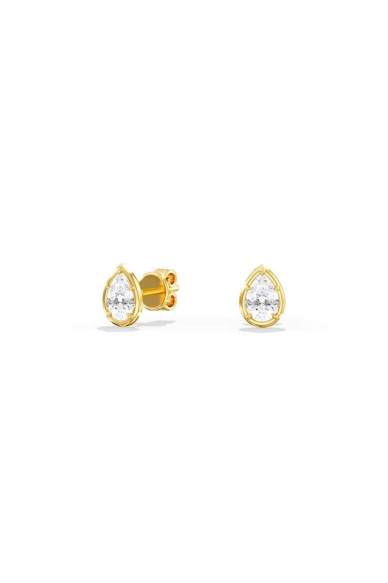 Gold Frame Pear Lab Diamond Studs in 14K Gold, Main, color, Yellow Gold