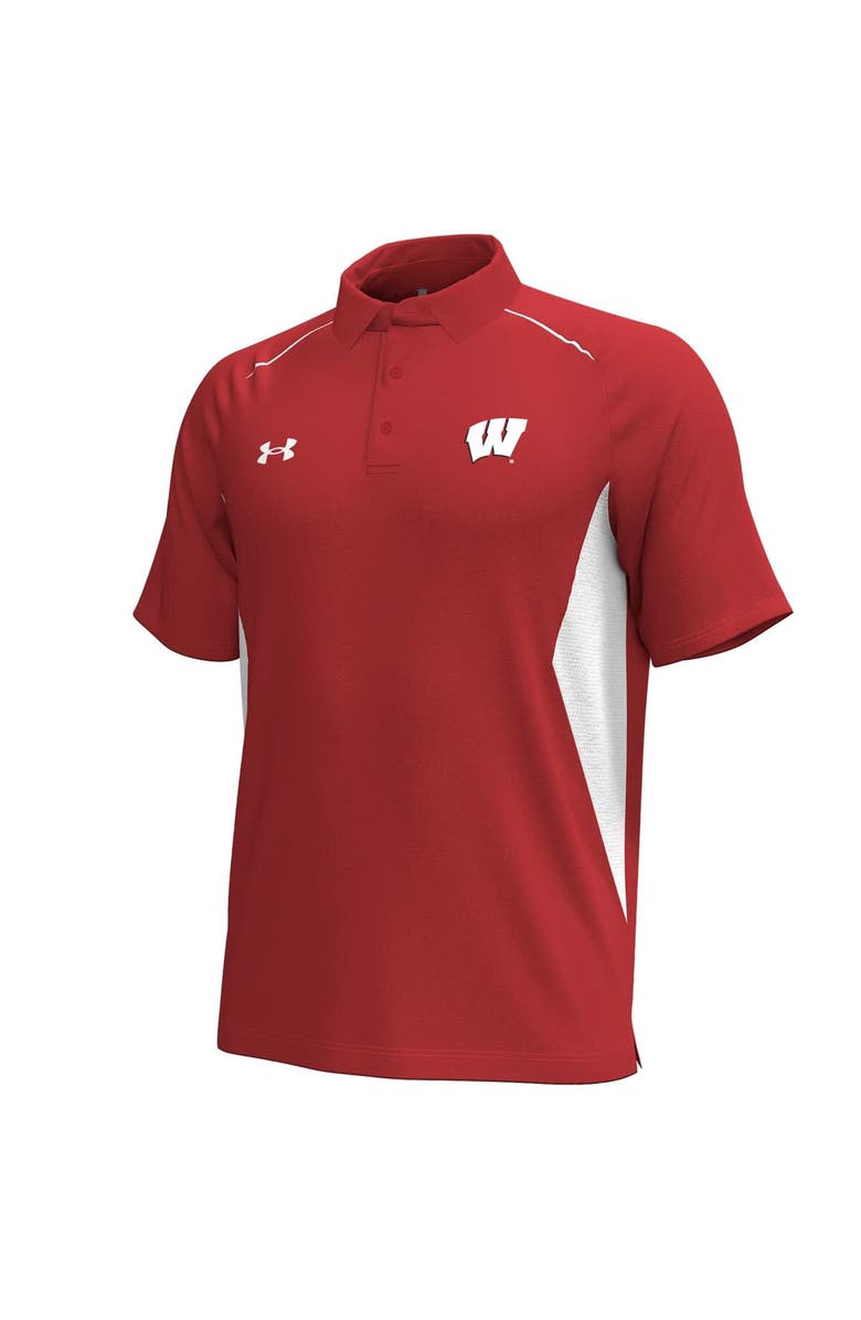 Under Armour Men's Under Armour  Red Wisconsin Badgers Title Performance Polo, Alternate, color, Red