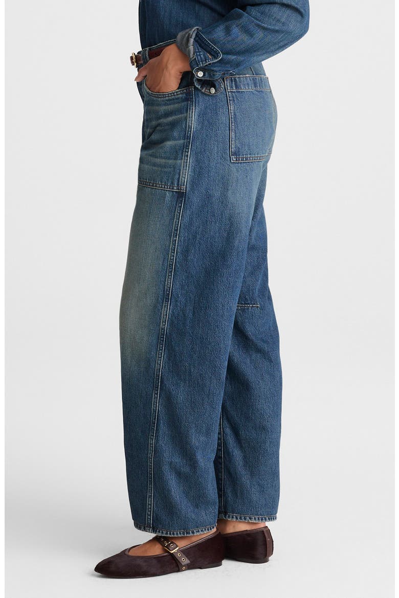 Curvy Darted Barrel Leg Jeans, Alternate, color, IRMO WASH