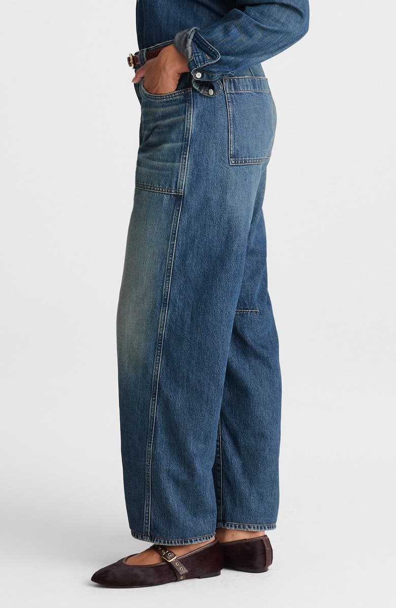 Madewell Curvy Darted Barrel Leg Jeans, Alternate, color, Irmo Wash