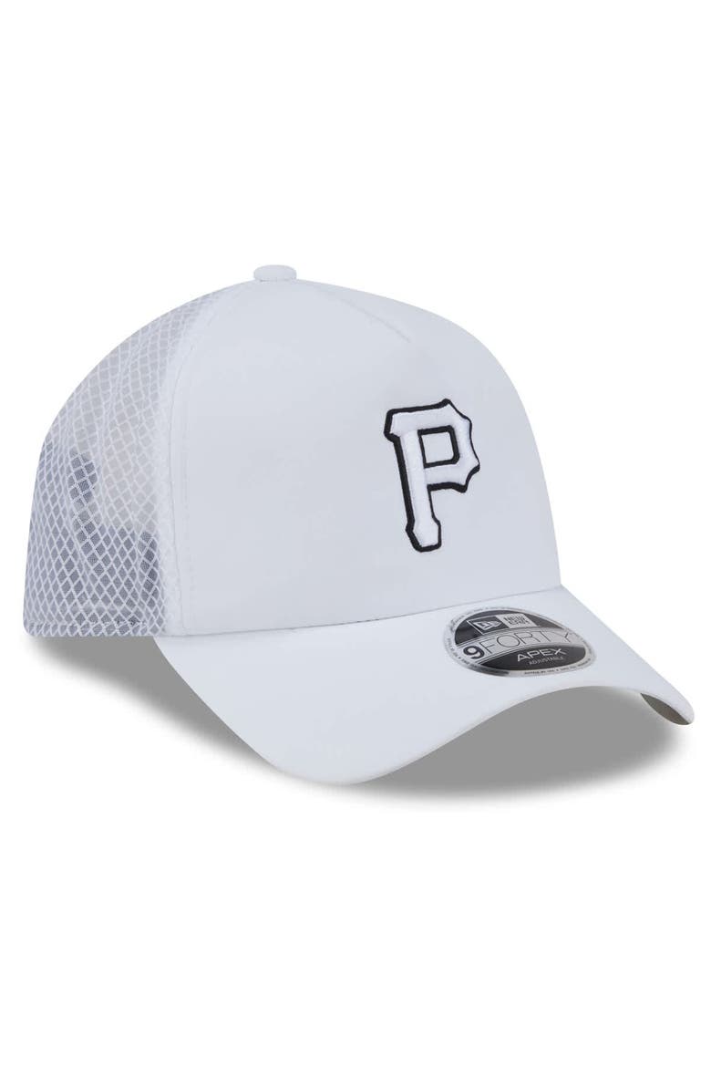 Men's New Era White Pittsburgh Pirates 2026 Batting Practice Apex 9FORTY Adjustable Trucker Hat, Alternate, color, White