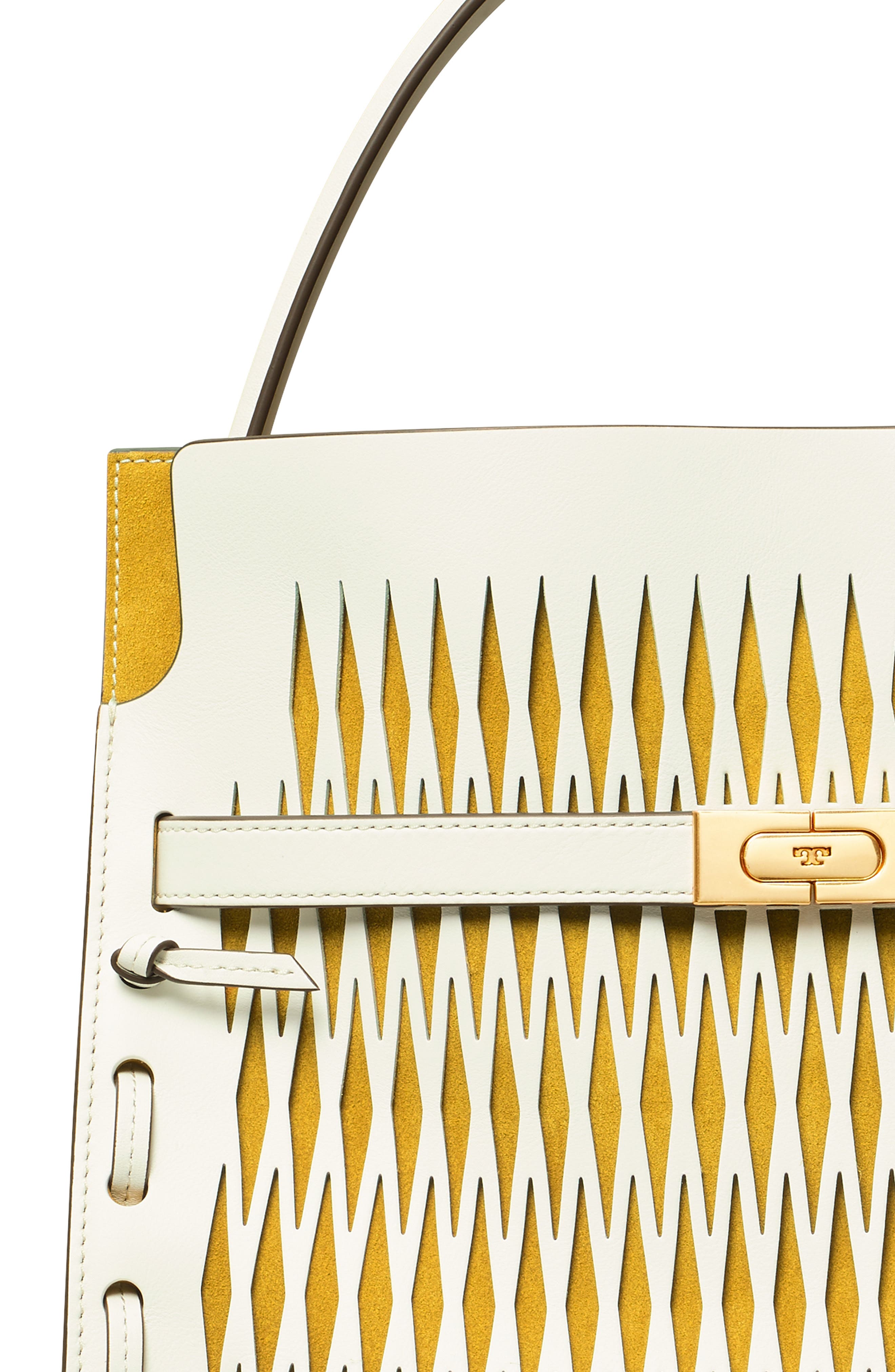 Tory Burch Lee Radziwill Cutout Leather Double Bag, Alternate, color, 