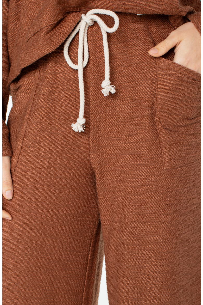 Beach Breeze Split Hem Pants, Alternate, color, CAROB BROWN