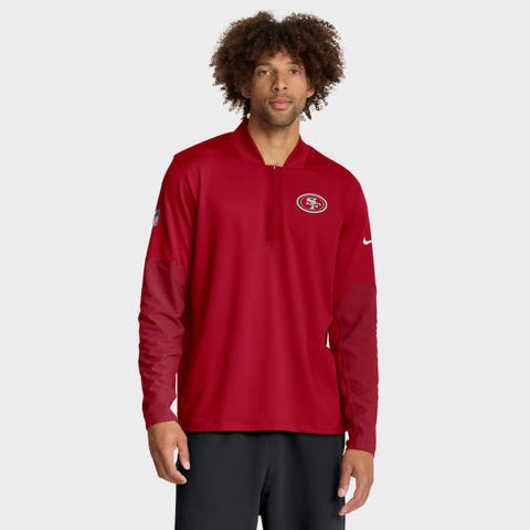 Men's Nike Scarlet San Francisco 49ers Sideline Dri-FIT Half-Zip Pullover