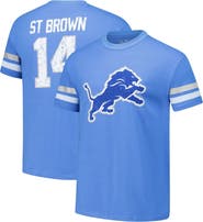 Majestic Threads Men's Majestic Threads Amon-Ra St. Brown Blue Detroit Lions Oversized Player Name & Number T-Shirt