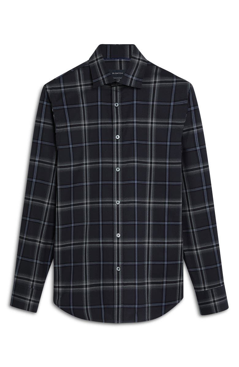 Bugatchi Julian Shaped Fit Plaid Print Stretch Cotton Button-Up Shirt, Alternate, color, 