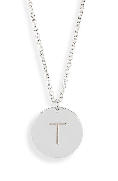 Initial Disc Pendant Necklace