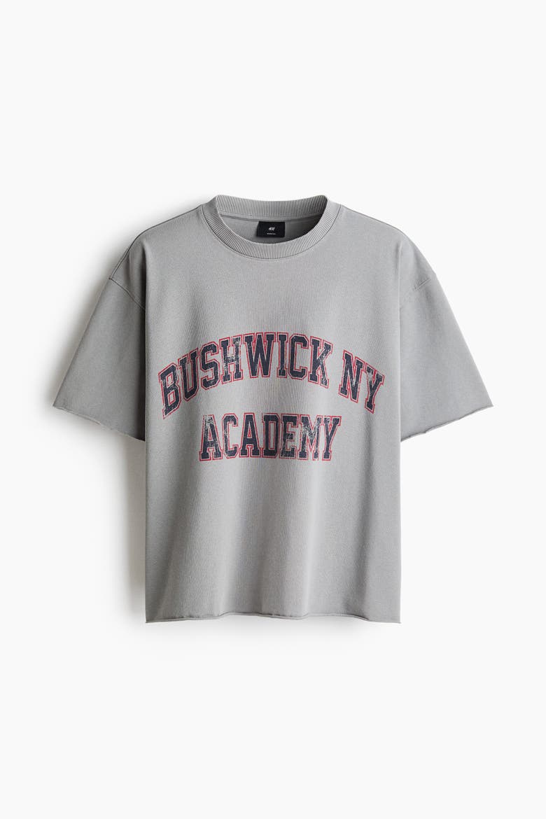 Oversized Fit Boxy-style T-shirt, Alternate, color, Gray/Bushwick NY