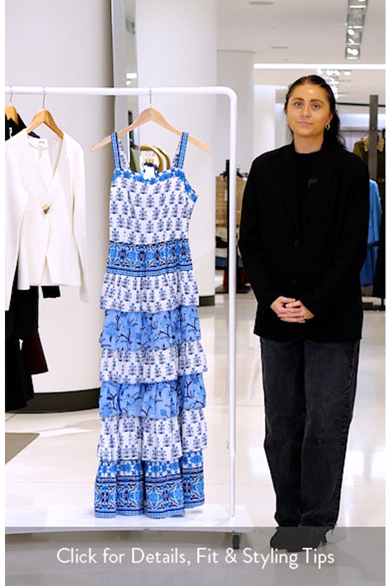 Paloma Mixed Print Tiered Cotton Maxi Dress video