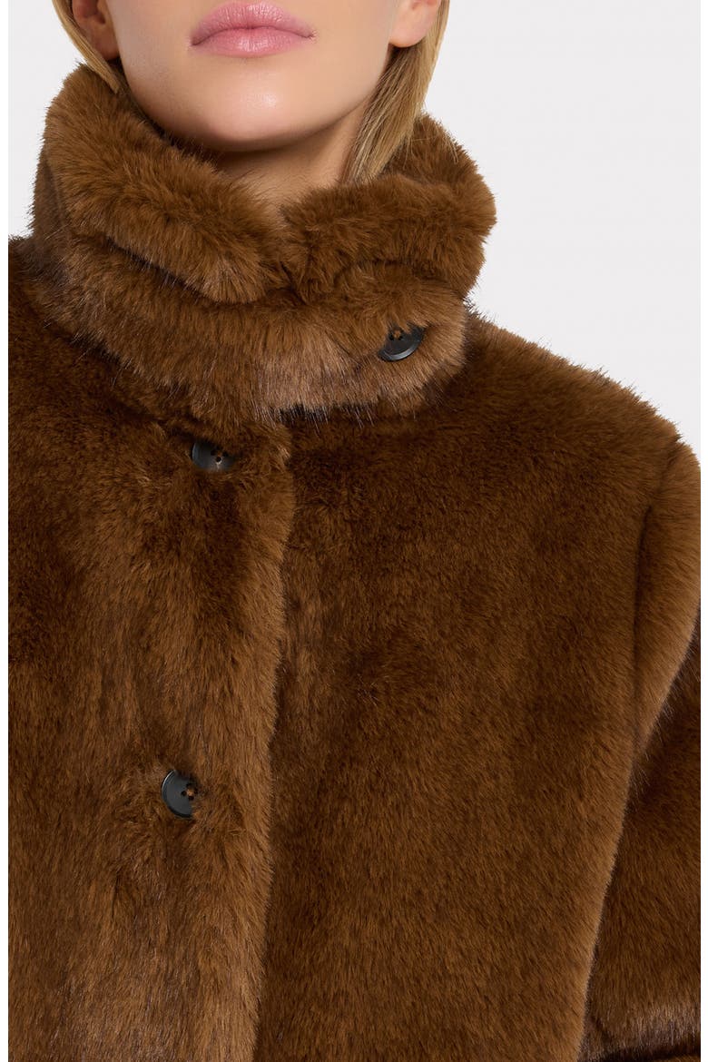 Gia Faux Fur Coat, Alternate, color, CAMEL