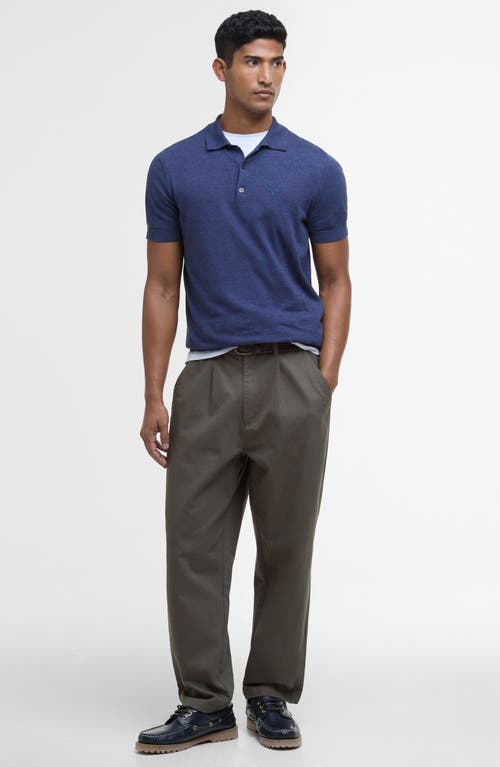 Shop Barbour Buston Cotton & Linen Polo In Navy