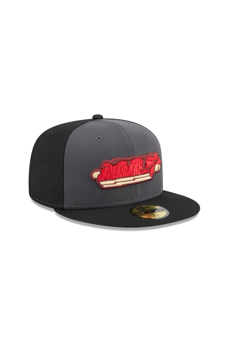 Men's New Era  Gray Memphis Redbirds Theme Nights 59FIFTY Fitted Hat, Alternate, color, Gray