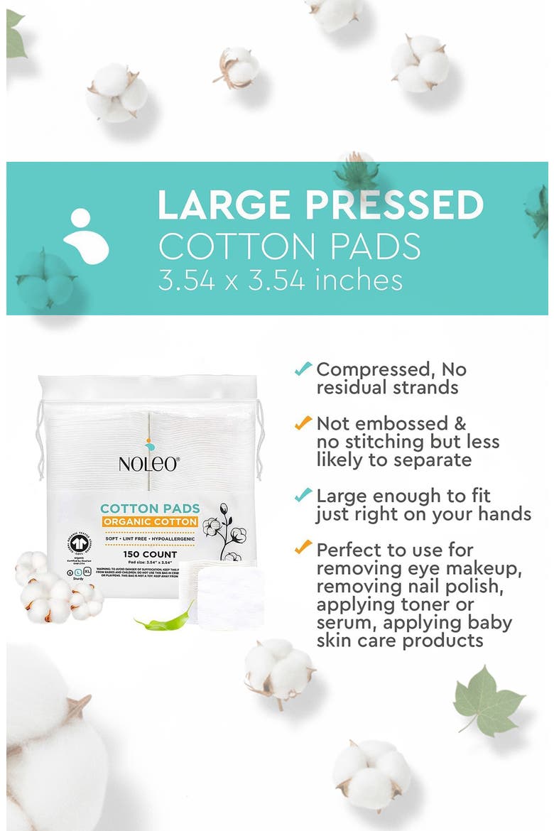 450-Pack Large Organic Cotton Pads, Alternate, color, WHITE