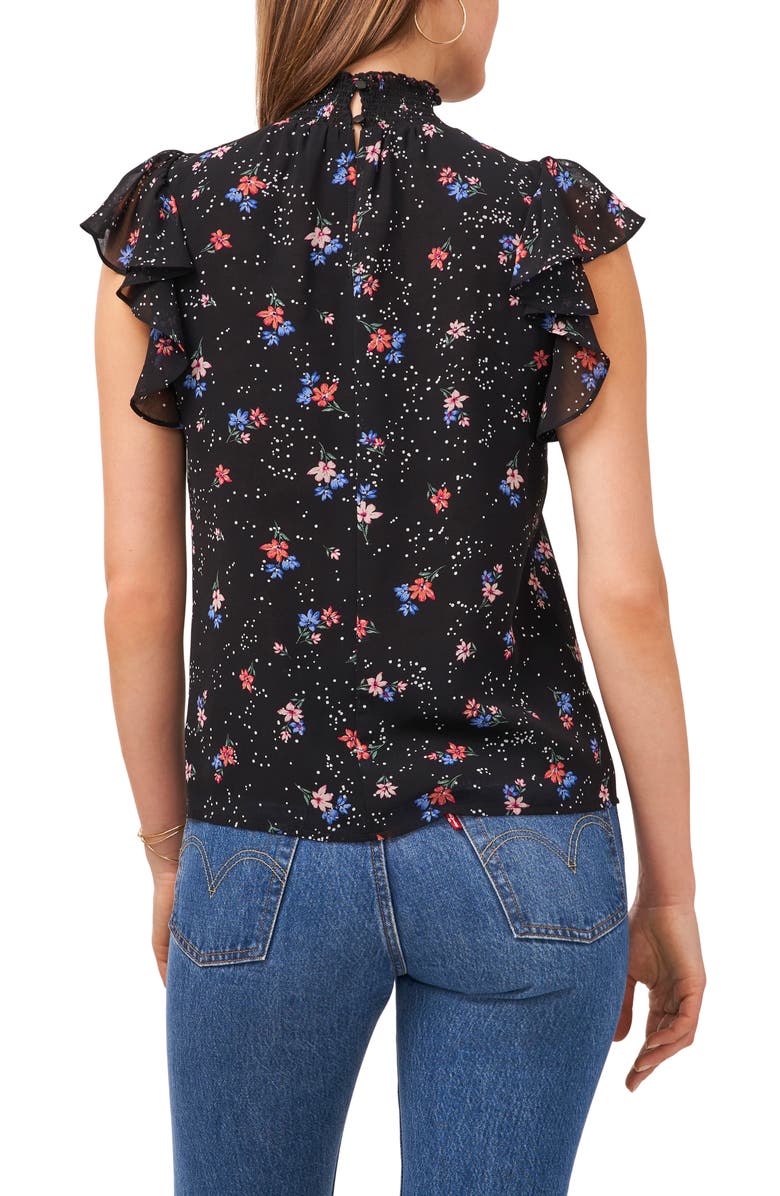 1.STATE Flutter Sleeve Smocked Neck Blouse, Alternate, color,