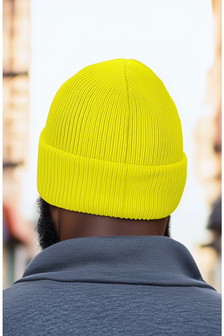 Ghost Beanie, Alternate, color, Neon Yellow