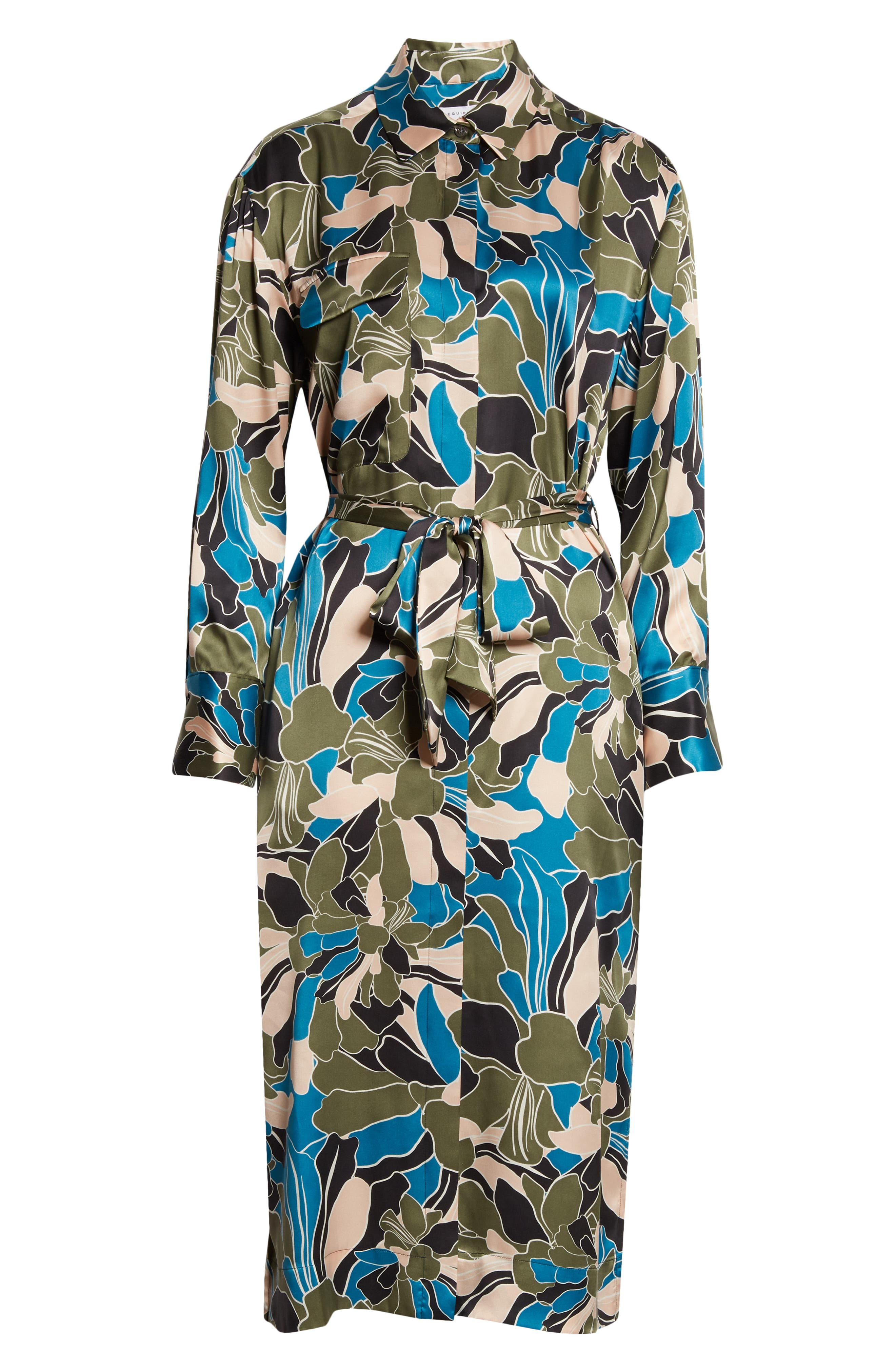 Equipment Mannon Belted Long Sleeve Silk Shirtdress (Women) | Nordstromrack