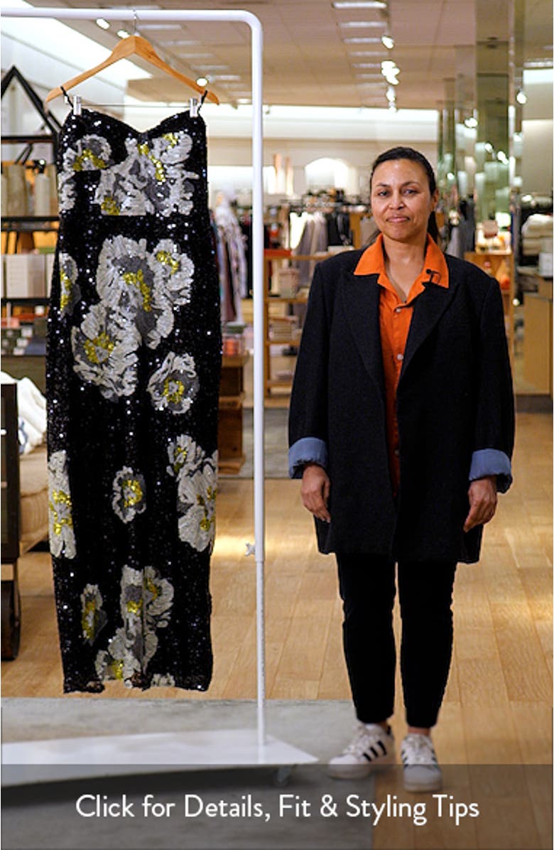 Vada Floral Sequin Strapless Gown, sales video thumbnail