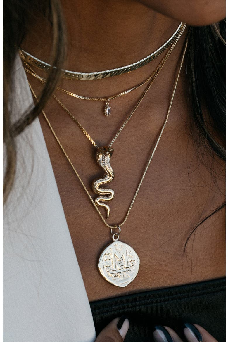 Shu Deity Pendant Necklace, Alternate, color, GOLD