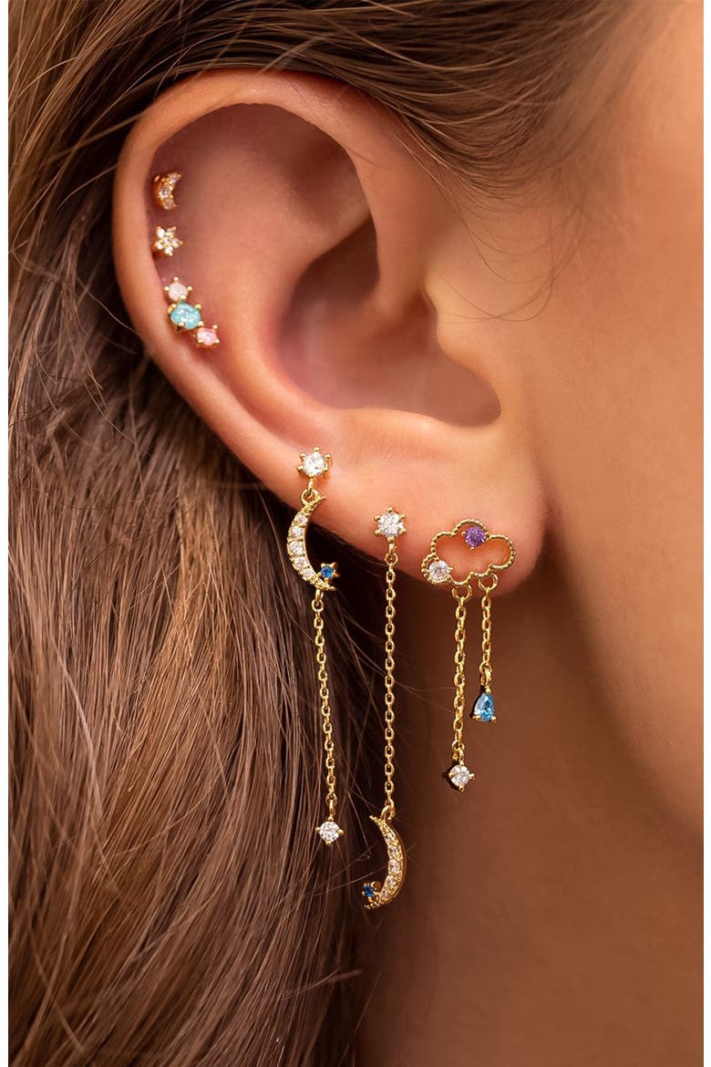 Reigning Clouds Drop Earrings, Alternate, color, GOLD