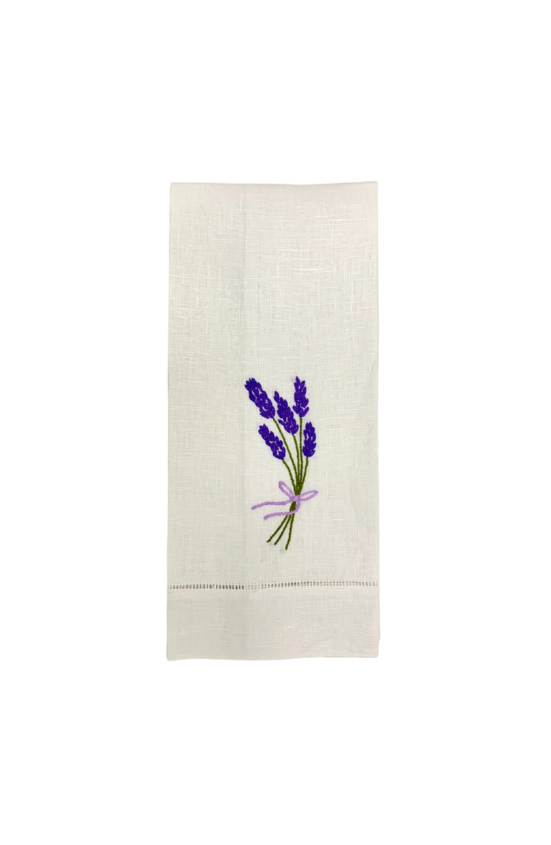 Maison d'Haiti Tea Towels - Lavender Sprig, Main, color, White