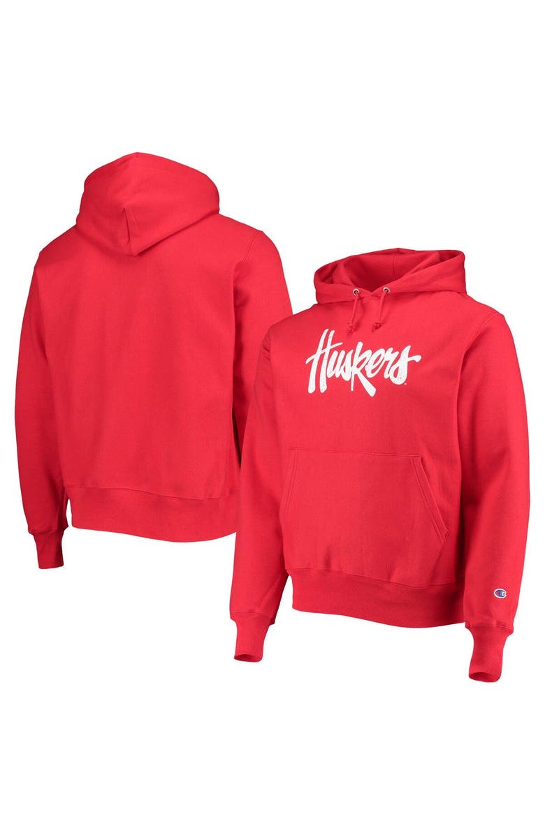 Champion Men's Champion Scarlet Nebraska Huskers Vault Logo Reverse Weave Pullover Hoodie, Main, color, Scarlet