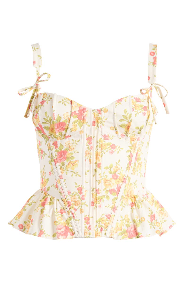 HOUSE OF CB Gigou Print Corset Camisole, Alternate, color, July Cottage Cream