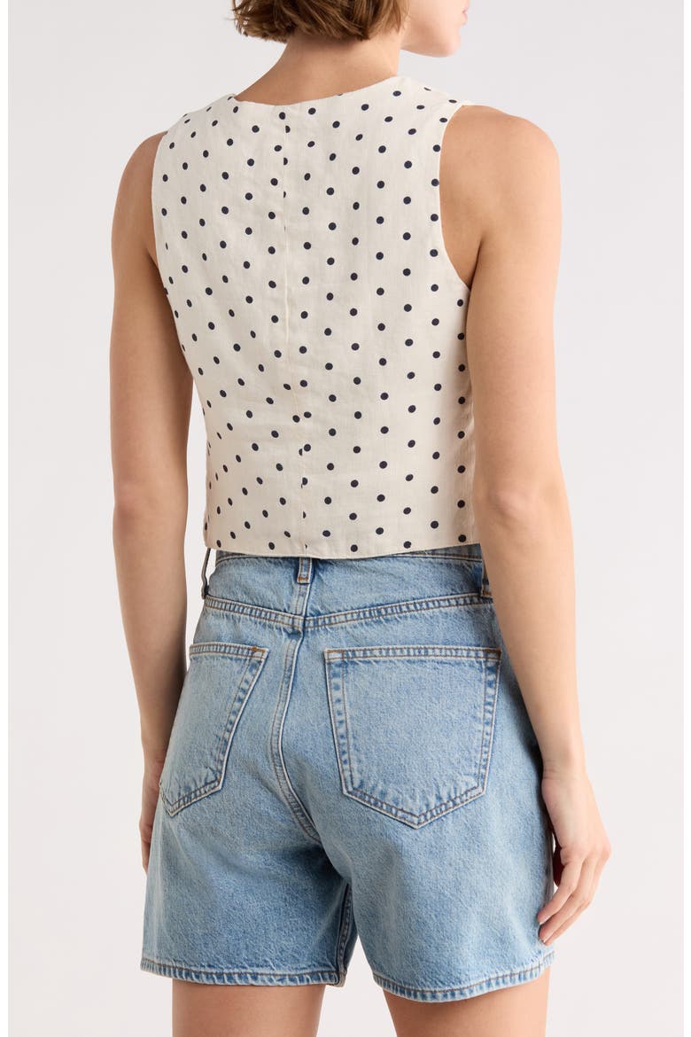 Lizze Button Crop Top, Main, color, POLKA DOTS