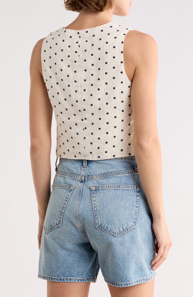 DL1961 Lizze Button Crop Top, Main, color, Polka Dots