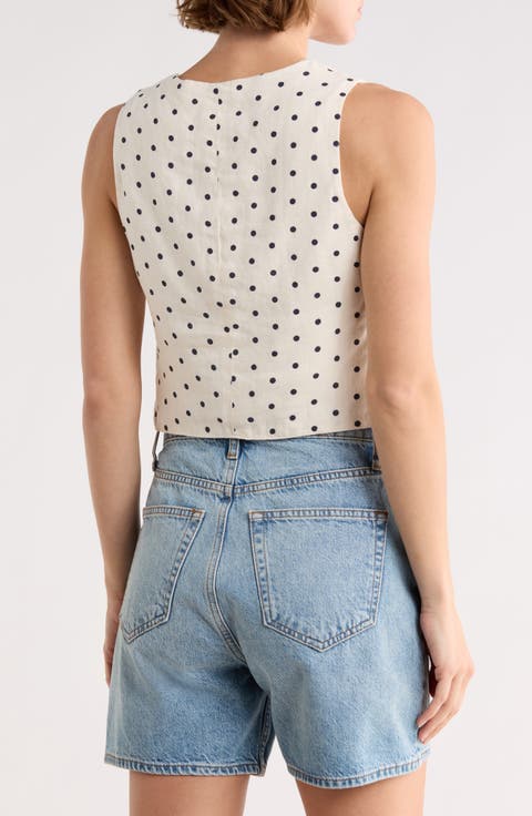 Lizze Button Crop Top