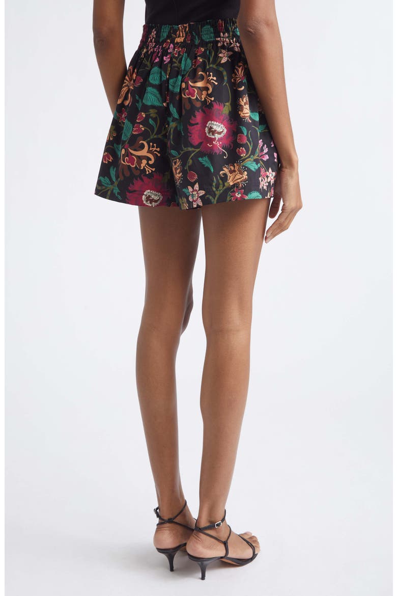 Marnie Floral Cotton Drawstring Shorts, Alternate, color, DAHLIA