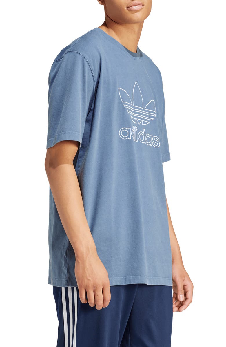 adidas Adicolor Oversize Embroidered Trefoil Outline T-Shirt, Alternate, color, 