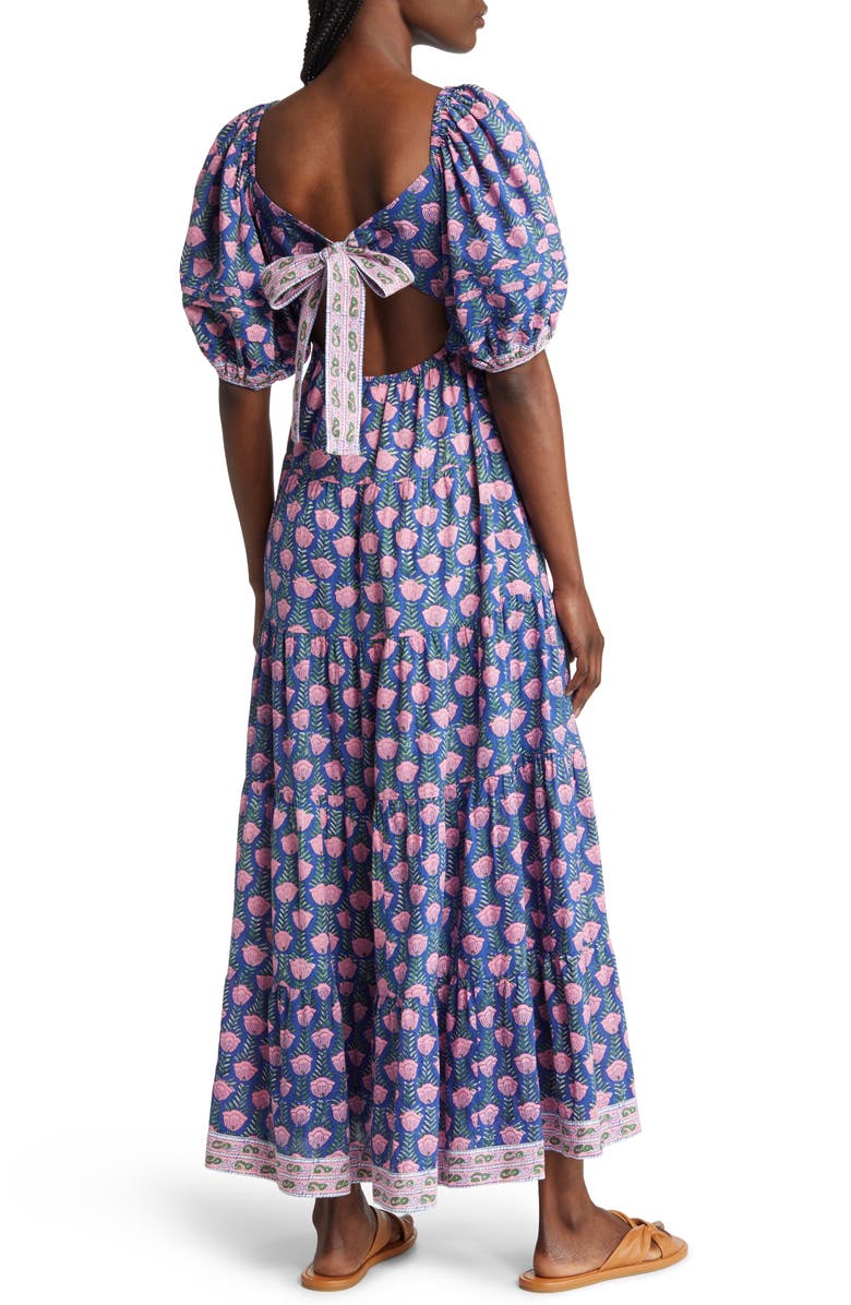 Saylor Annaleise Floral Puff Sleeve Cotton Maxi Dress, Alternate, color,