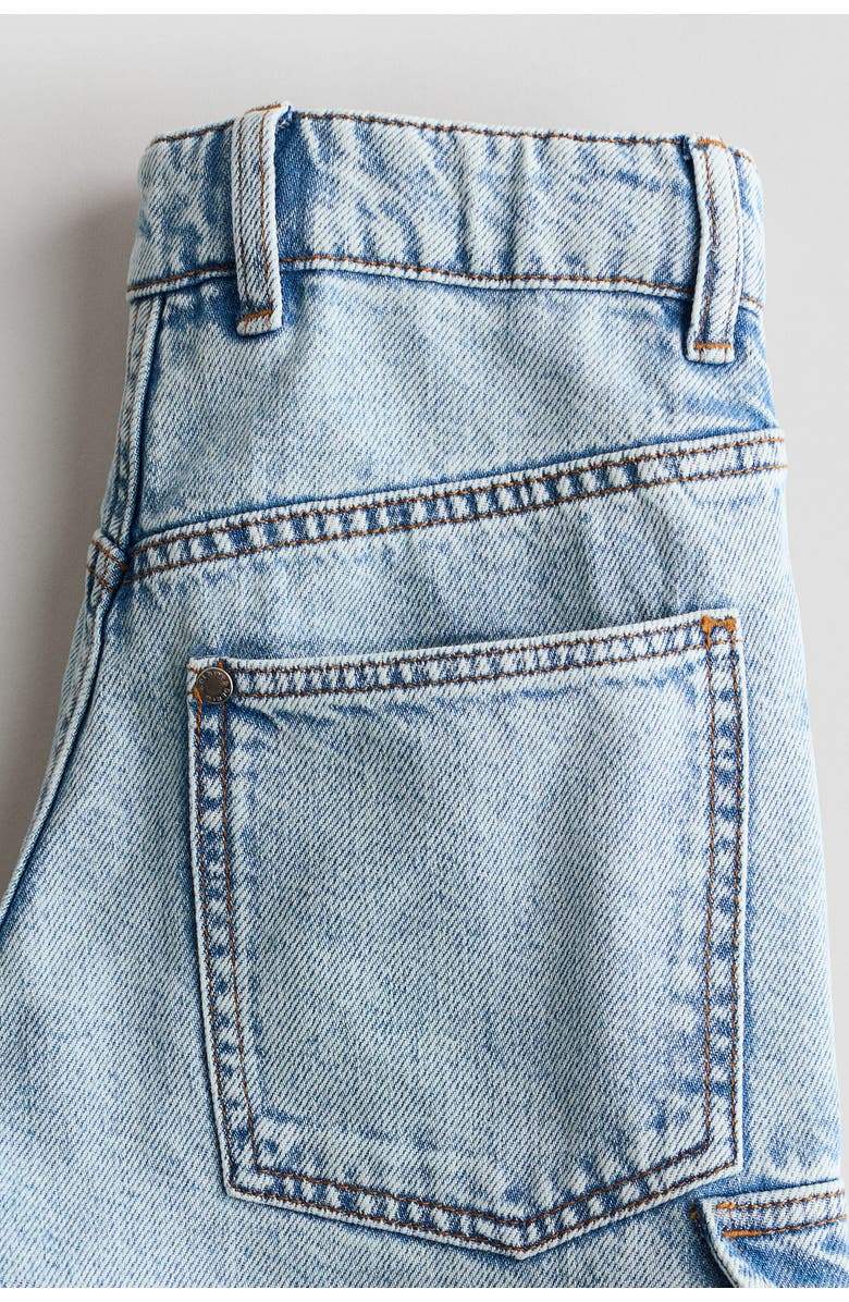 H&M Cargo Denim Shorts, Alternate, color, Light Denim Blue
